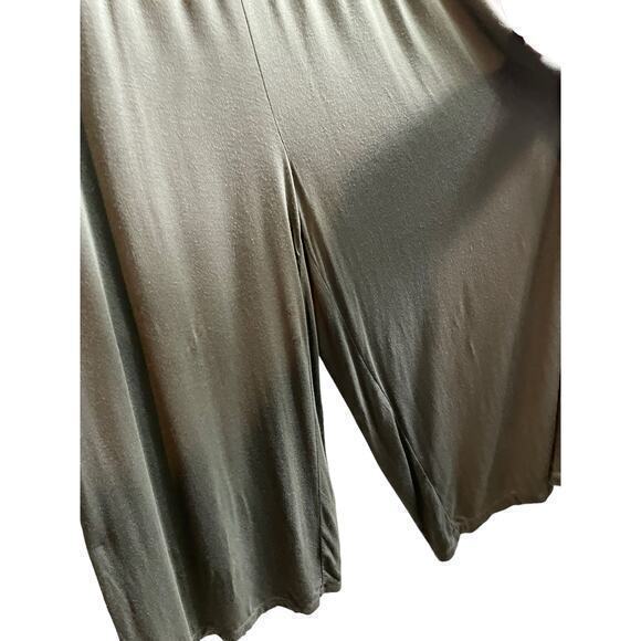 Gap Halter-Neck Wide Leg, Drawstring Waist, Olive Sage Green Jumpsuit - Picture 8 of 13